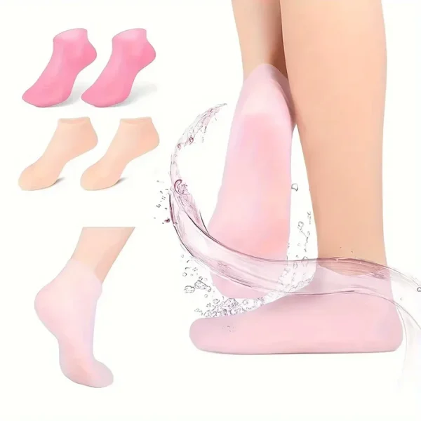 New Premium Silicon Foot Moisturizing Socks For Winters (Random Colours) - Image 7